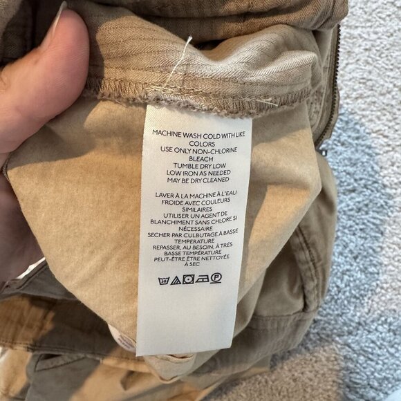 Free People Tan Paper Bag Flowy WideLeg High Waist Pleated Raw Hem Shorts 4 NWOT - Picture 7 of 8